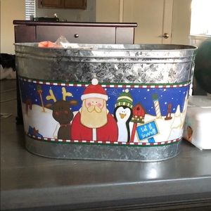 Galvanized Santa tin